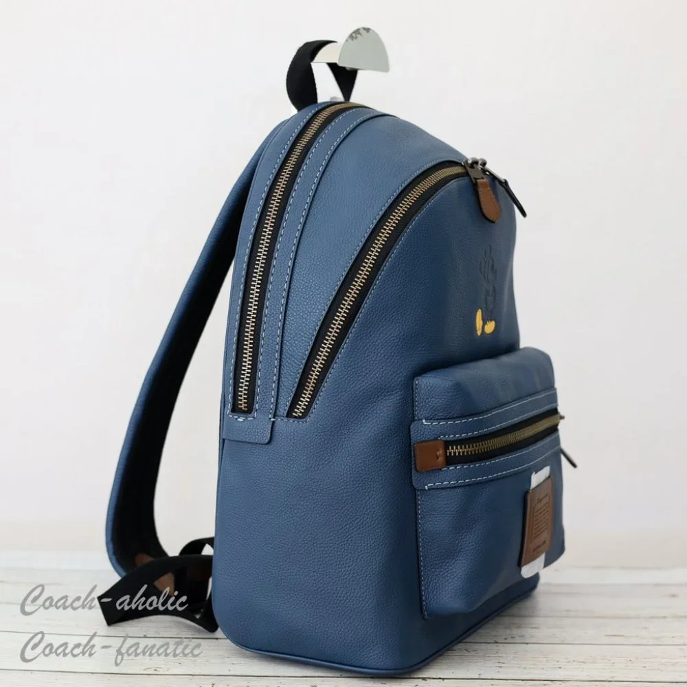 NWT 78564 Disney X Coach Academy Leather Backpack With Mickey in Denim - Picture 4 of 12